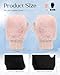 SATINIOR 2 Pairs Women Wool Knit Fingerless Gloves Furry Mittens Wrist Warmers Fur Mittens Valentines'day Gift for Women(Black,Pink)