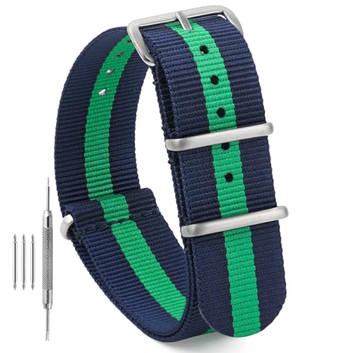 Image of TACTICAL FROG Nylon Watch Band 18mm 19 mm 20mm 22 mm 24 mm, Waterproof Military Watch Straps Replacement for Men Women, With Stainless Steel Buckle
