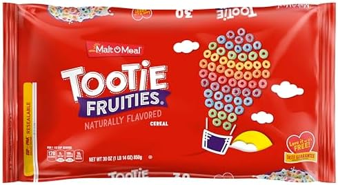 Malt-O-Meal Tootie Fruities Breakfast Cereal, Colorful and Fruity Cereal for the Family, Family Cereal Size, 30 OZ Resealable Cereal Bag