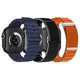 3 cinturini sportivi compatibili con Apple Watch Ultra 3/2/1 49 mm 46 mm 45 mm 44 mm Uomo Donna Alpine Loop Trail Loop/Ocean, morbidi cinturini traspiranti per iWatch Series 11 10 SE 9 8 7 6 5 4, 49MM