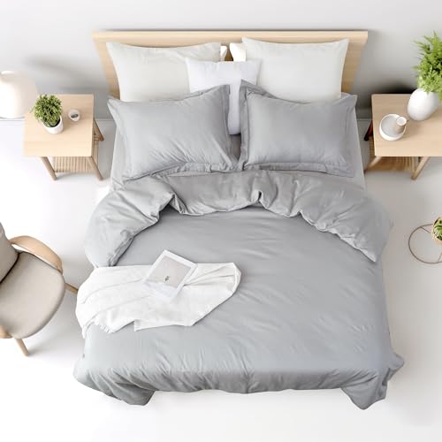 Conjunto de capa de edredom cinza tamanho queen 100% algodão egípcio 3 peças conjunto de cama para c