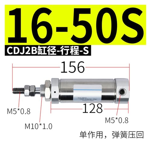 Cilindro neumático CDJ2B16 50S mini de carrera regulable 3