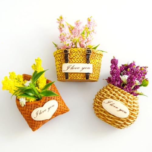 Set de 3 imanes decorativos florales para refrigerador