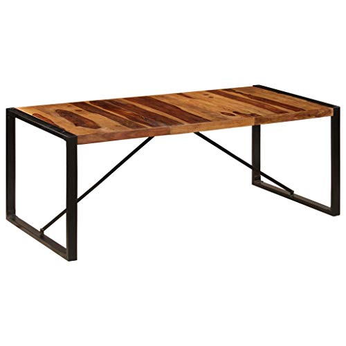 vidaXL Akazie-Holz Massiv Esstisch Vintage Industriestil Küchentisch Holztisch Esszimmertisch Speisetisch Massivholztisch Tisch 200x100x75cm