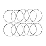 Metallic Loose Leaf Binder Rings, Nickel Plated, for Flash Cards Rings, Office Book Rings, Index Card Rings, Metal Book Rings, Ring Hooks, Key Rings and Paper Rings (2.0In/10PCS)