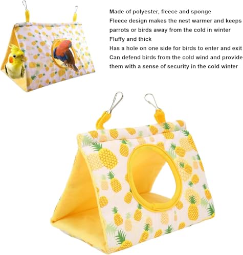 Image of Zerodis Parrot Hammock, Birds Hammock Hut Bird Bed House Tent Budgie Shed Hanging Snuggle Cave Nest for Lovebirds Cockatiels