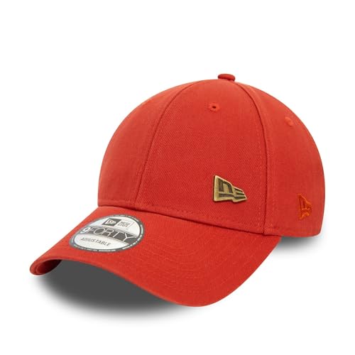 New Era Baseball Cap 9Forty verstellbar Strapback gebogener Schirm Metallpin Kappe rot - One-Size