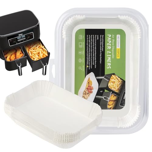 بطانة ورقية للمقلاة الهوائية للاستعمال مرة واحدة من جويز لنينجا دوال، 100 قطعة من اوراق البرشمان غير اللاصقة، بطانات خبز مقاومة للزيوت لسلة المقلاة الهوائية، ملحقات طبخ سهلة التنظيف لنينجا فودي