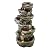 Alpine Corporation WIN1146 Outdoor Floor Cascading 8-Tiered Rock Garden Water Fountain with LED Lights, 58", Gray