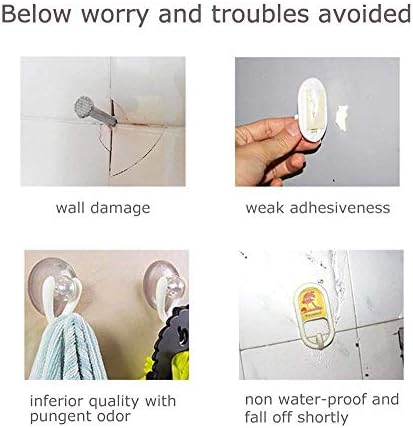 Anti-Skid Hooks Reusable Transparent Wall Hangers Ultra Strong Adhesive Wall Hooks Heavy Duty No Trace No Scratch Hooks for Kitchen Bathroom Door Ceiling Hanger (12)