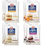 EasiYo Yogurt Greco 8 Buste | Confezione Mista | 2 x Miele di Mānuka, 2 x Pesca & Albicocca, 2 x Mirtillo & Ribes Nero, 2 x Cocco | Ogni Busta Produce 1kg di Yogurt Fatto in Casa