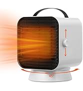 Portable Electric Space Heater with Thermostat, PTC Ceramic Small Space Heater 45° Oscillating Ti...