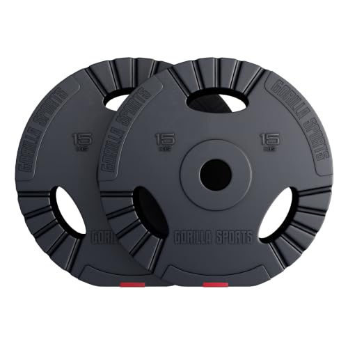 GORILLA SPORTS® Olympia-Hantelscheiben 1,25–30 kg, 50/51 mm, Tri-Grip – Ansicht 1