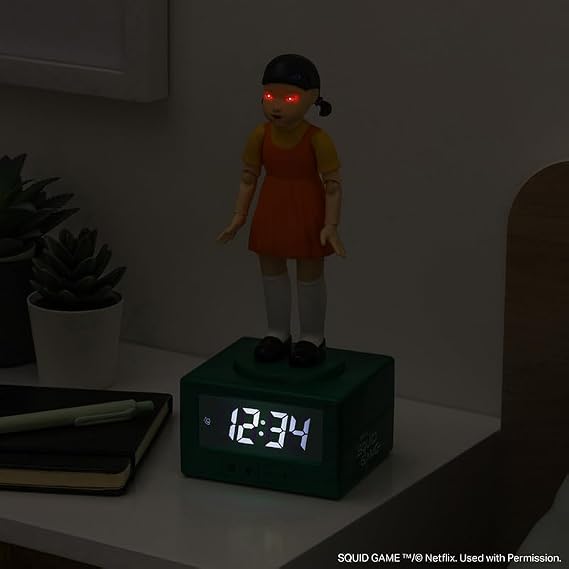 Squid Game Doll Alarm Clock - Officially Netflix Licensed Light, Kids Bedroom Accessories & Decor | Paladone