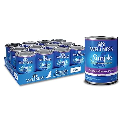 Wellness Simple Natural Wet Canned Limited Ingredient Dog Food, Turkey & Potato, 12.5-Ounce Can (Pack of 12) Cover