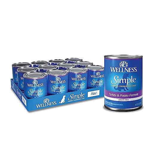 Wellness Simple Natural Wet Canned Limited Ingredient Dog Food, Turkey & Potato, 12.5-Ounce Can (Pack of 12)