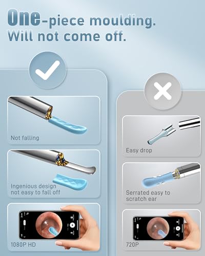 ear wax removal tool camera - ear wax removal kit - ear cleaner with camera - 1080p hd ear camera with 6 ear spoon - ear cleaner for ios amp android