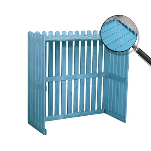 Air Conditioner Cover, Weatherproof Decorative Slatted Fence Screen for Outdoor AC Unit, Enhances Aesthetics & Conceals