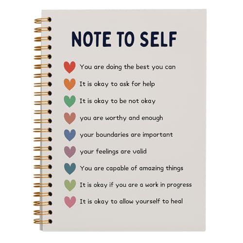 Carnet de notes à spirales Note to Self pour la santé mentale des femmes 14 x 21 cm