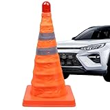 Orangefarbene, Robuste Orangeefarbene Sicherheitskegel Mit Reflektierenden Kragen – Kontrolle des Straßenverkehrs Auf Der Einfahrt, Langlebige Orangefarbenee Konstruktion, 45,7 cm, Für Parkplatz