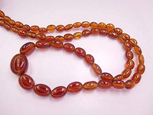 Perles de grenat hessonite véritable 18 pouces fil de gemmes ovales lisses HIGH-43916