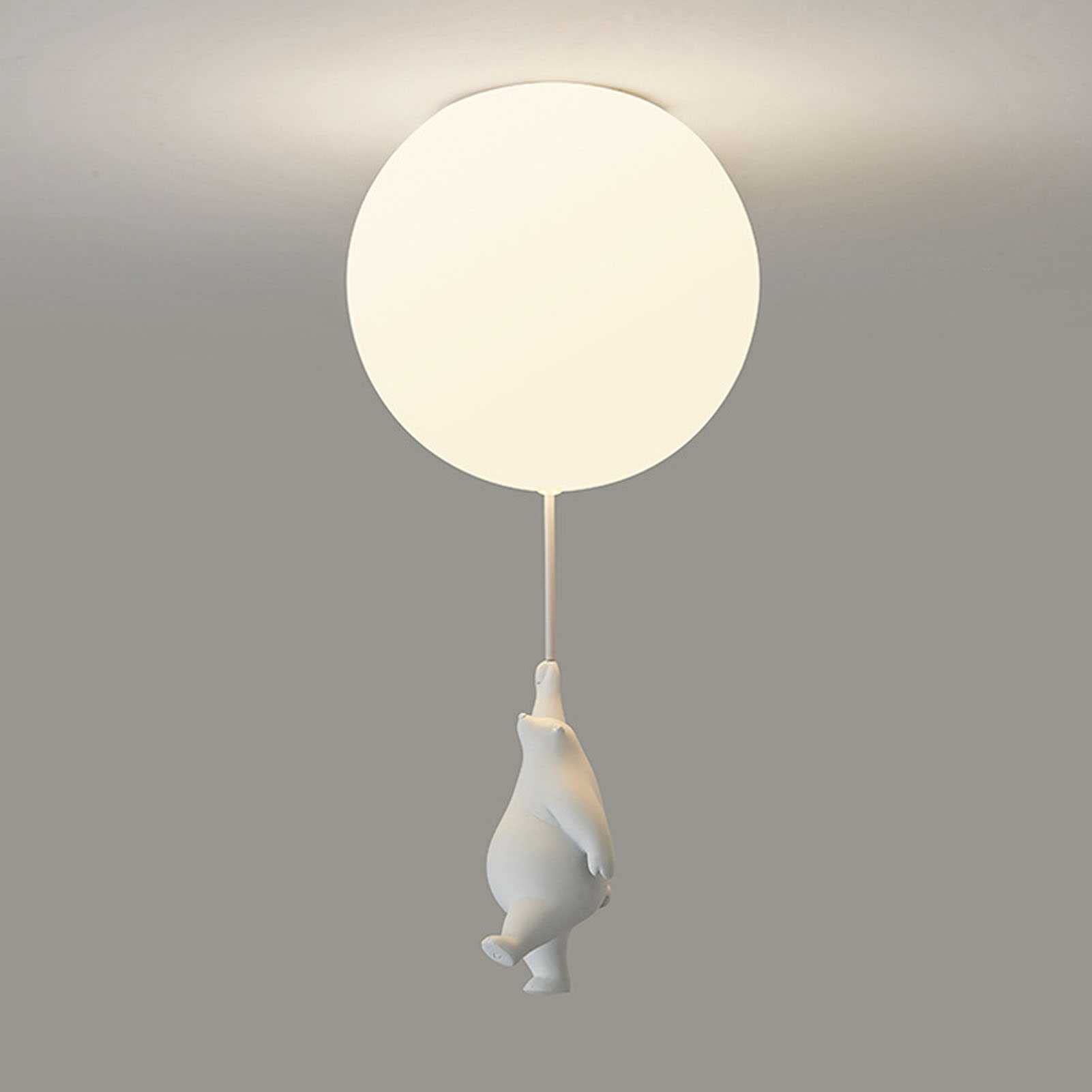 LZH FILTER Lámpara de Techo de Oso Moderno, Lámpara de Techo con Lindo Oso Atrapando Globos, Candelabro de Oso de Dibujos Animados, Lámparas Decorativas con Globos, Para Niños Dormitorio