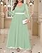 Pinup Fashion Women Plus Size Bridesmaid Dresses Sage Green Long Sleeve Chiffon Evening Formal Ruched Wrap A-Line Elegant Maxi Dress