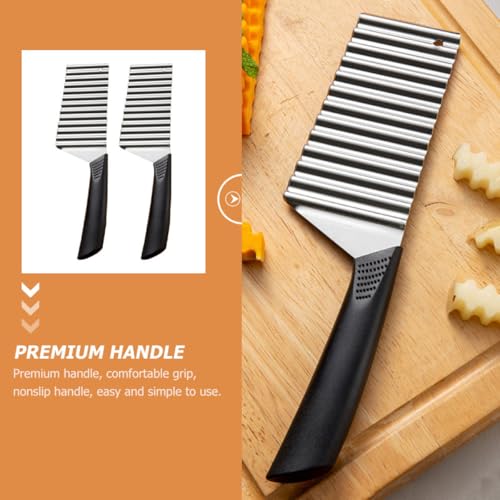 2 cortadores de papas de metal inoxidable con mango miniatura 4