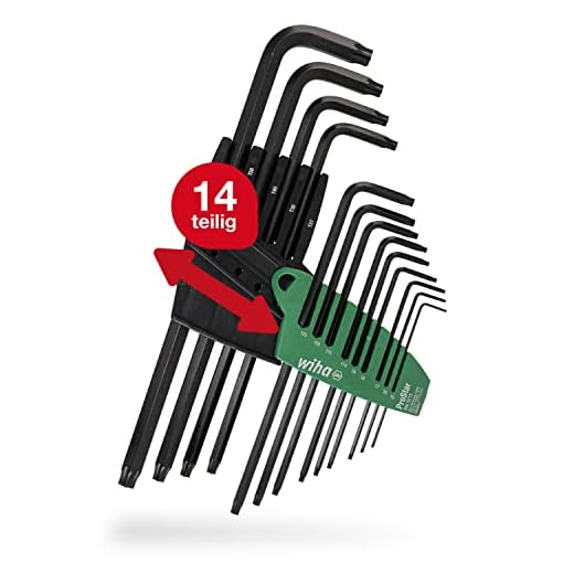 Wiha TORX Stiftschlüsselsatz im ProStar Halter / Stiftschlüssel-Set mit Sechskant-Klingen in praktischer Halterung / Brüniert, 13 teilig