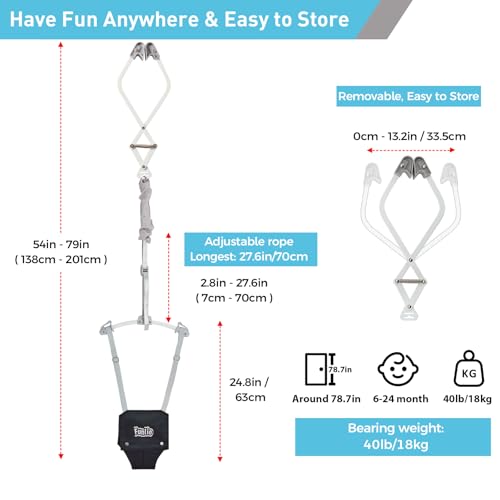 image for FUNLIO Baby Door Jumper for 6-24 Months (with Door Clamp), Baby Jumper