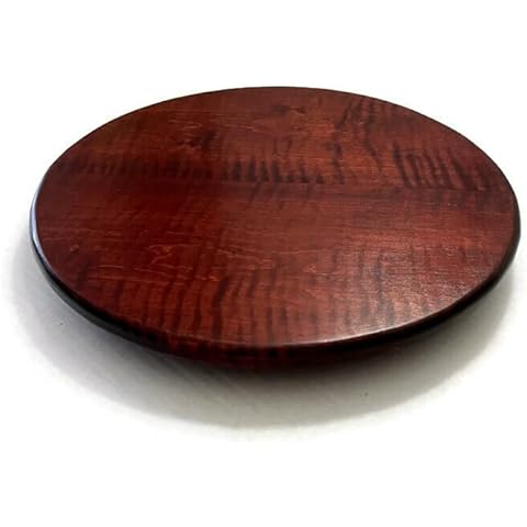 Handmade Tiger Maple Wood Lazy Susan Turntable with Cherry Finish 14" or 16", Kitchen or Dining Room Table Centerpiece Cover