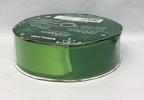Kirkland Wire Edged Ribbon Christmas Lt Green/Green Double Sided Satin 50 Yards 1.5 Inches #TOP30