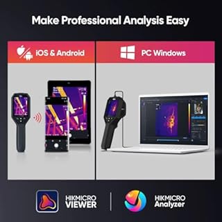 HIKMICRO B1L 160 x 120 Termocamera con risoluzione IR con WiFi, frequenza di aggiornamento 25 Hz, schermo LCD da 3,2", termocamera a infrarossi da 19200 pixel con allarme per alta temperatura
