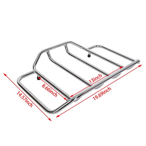 Image of ECOTRIC King Motorcycle Storage Touring Trunk Tail Box for Harley Touring | Models 2014-2024 New (King Motorcycle Storage Trunk W /Top Rack)