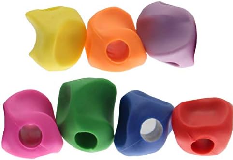 NUOBESTY 10Pcs Pencil Holder Silicone Children Adult Pencil Holder Ergonomic Writing Aid Writing Training Device for Righties Lefties (Random Color)