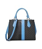 Michael Kors Marilyn Medium Satchel, Silver-Tone Hardware/Black/South Pacific