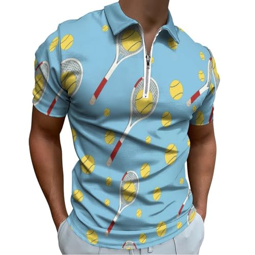 Polo Homme Manches Courtes bleu pour le tennis et le sport décontracté d'été