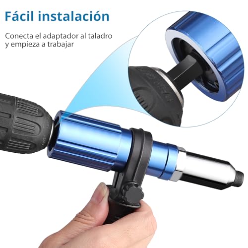 Miniatura 5 de Autoutlet Accesorio De Remache Para Taladro Destornillador Inalámbrico, Adaptador De Remache Eléctrico Con Remaches De 80 Piezas 2,4 3,2 4,0 4,8 Mm Para Remaches Ciegos