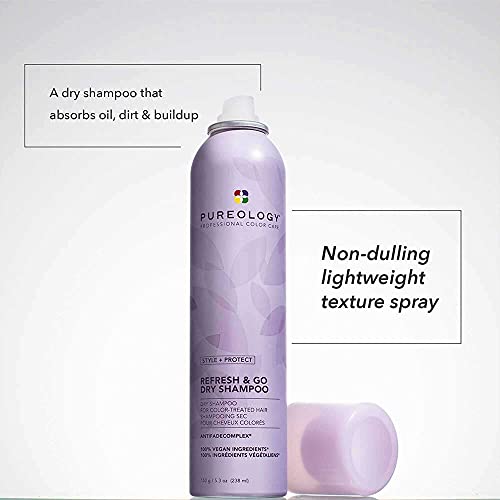 Pureology Style + Protect Refresh & Go Dry Shampoo | For Oily, Color-Treated Hair | Volumizing & Protective Dry Shampoo | Silicone-Free | Vegan | Updated Packaging | 5.3 Oz. | #TOP1
