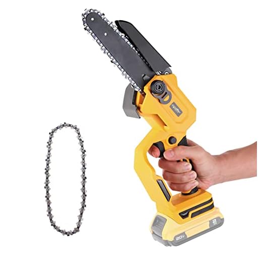 Mellif Mini Chainsaw 6-Inch for Dewalt 20V MAX Battery, Cordless Power Chain Saw with Security Lock, Brushless Handheld Electric Chainsaw for Wood Cutting Tree Trimming (Battery Not Included)