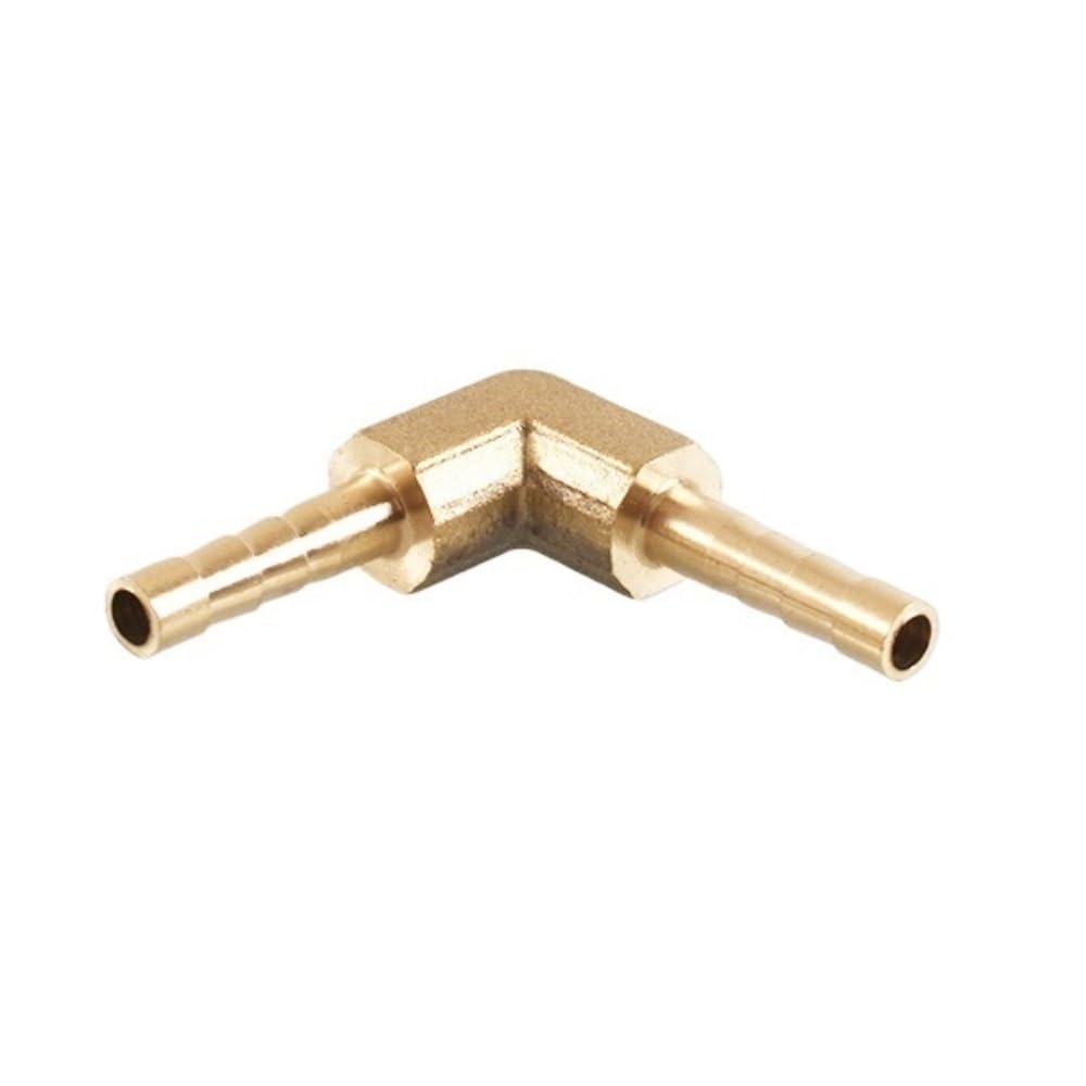Hose Barb Adapter 1pc Right Angle Elbow Hose Pipe Fitting, Equal Reducing Barb Coupling, Copper Barbed Coupler Tube Adapter(4mm)