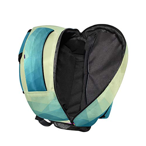 Wihve Unisex School Backpack Colorful Sea Turtle Underwater Geometric Blue Ocean Student Bookbag Casual Daypack One_Size #TOP5