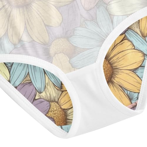 ZZKKO Farmhouse Daisy Flower Girls Underwear Toddler Panties for Girls Comfort Brief Size 2T-8Y4