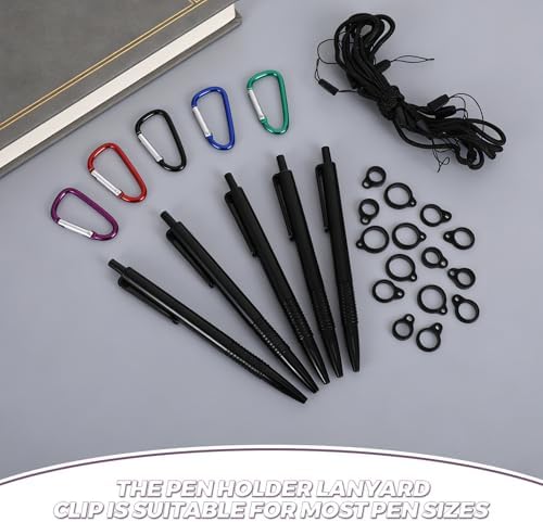 jojofuny 5 Adet Kalem Askısı Klipsli Silikon Halkalı Kalem Tutucu Kordon ve Ofis Defteri için Kaybolmayı Önleyen Dayanıklı Yazı Gereci Aparatı - Görsel 3