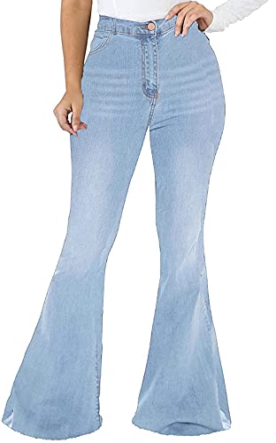 Bell Bottom Jeans for Women Classic Skinny Flared Jean Pants Light Blue2402