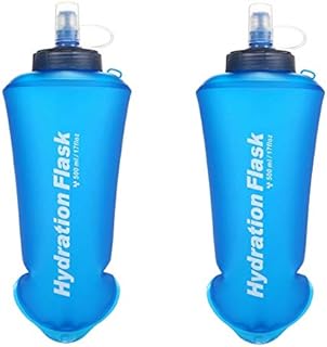 Baitoo Tpu Soft Folding Water Bottles, 2 Packs 500ML BPA-Free Collapsible Flask For Hydration Pack Collapsible Water Bottles For Running Hiking Cycling Camping Climbing( 500ml-2 Packs)