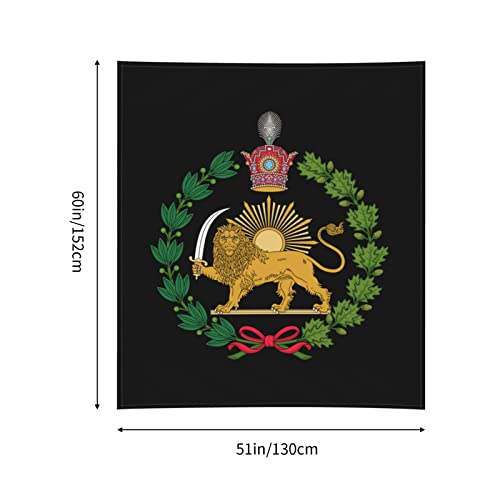 Whirose Persian Flag Iranian Lion Sun And Crown Iran Persia Tapestry Bedroom Living Room Dining Room Decoration Wall Tapestry Hippie Boho Tapestries 60×51 Inch #TOP4