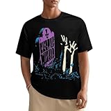 Man's Full Print British Metal Electric Band Wizard (Shirt,t Shirt,Shirt,T Shirt,T Shirts) Round Neck Short Sleeve Shirt for Man's, Lightweight Tee Top Casual Custom Tees Clothing L