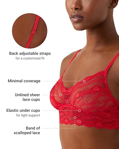 Image of b.tempt'd by Wacoal Women's Lace Kiss Sheer Unlined Wire Free Bralette, 910182