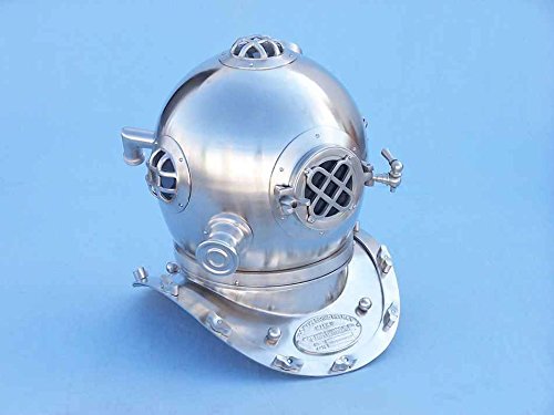NauticalMart Brushed Nickel Decorative Divers Helmet 19